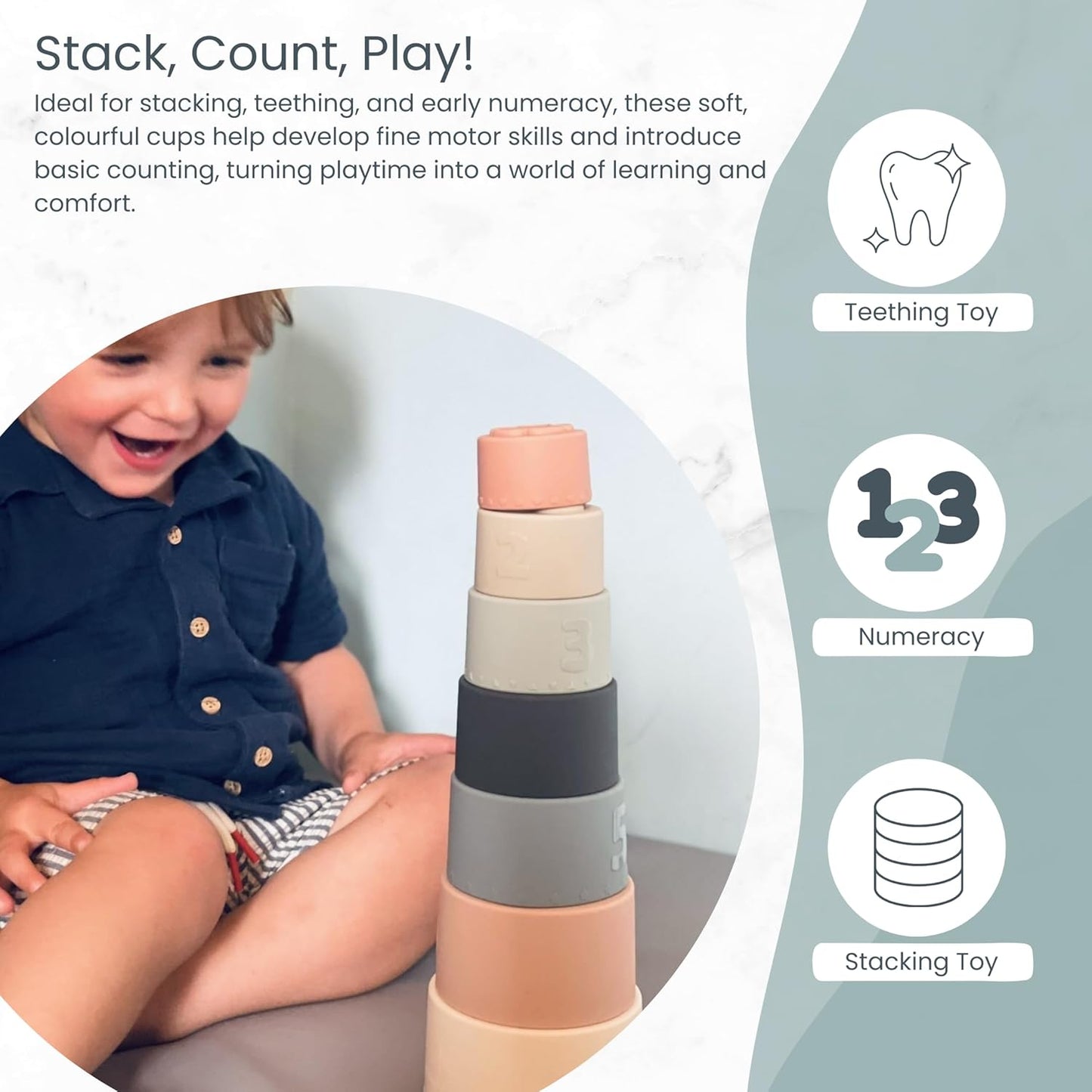 Silicone Baby Stacking Cups