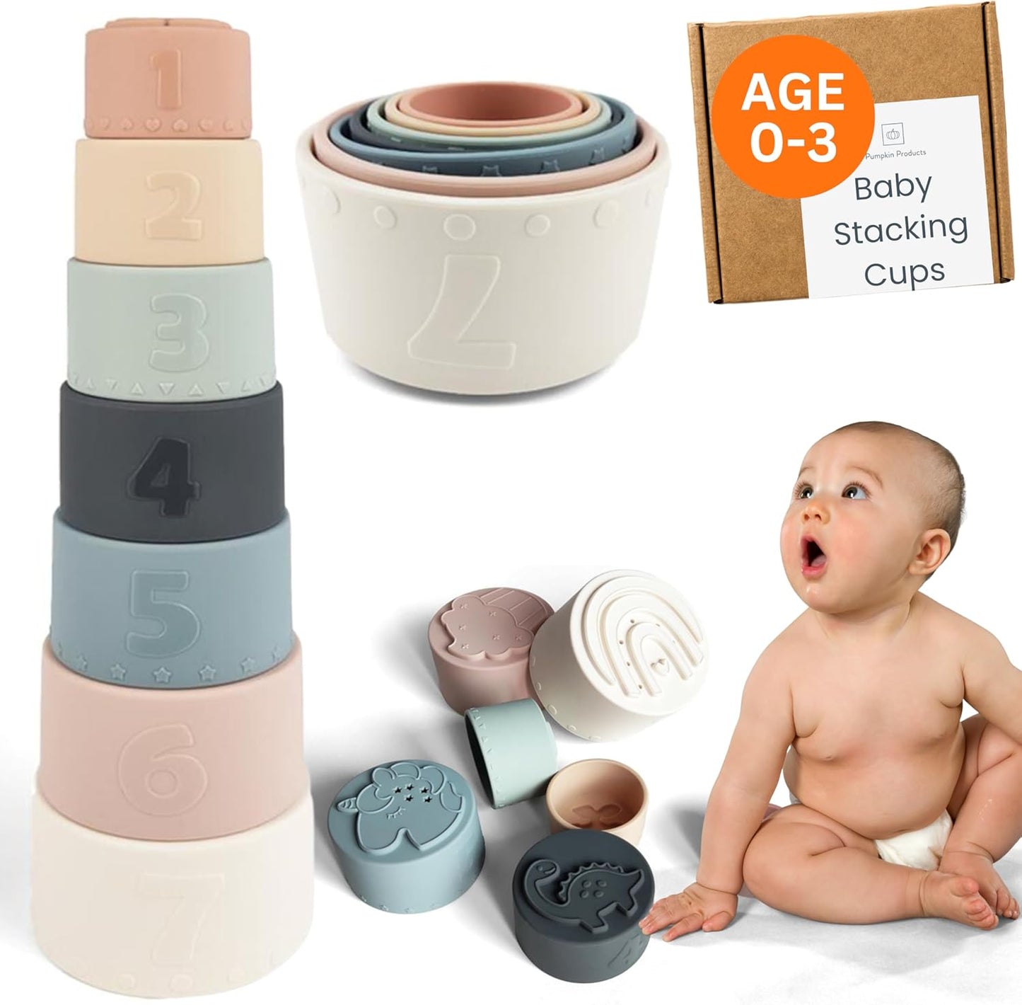 Silicone Baby Stacking Cups