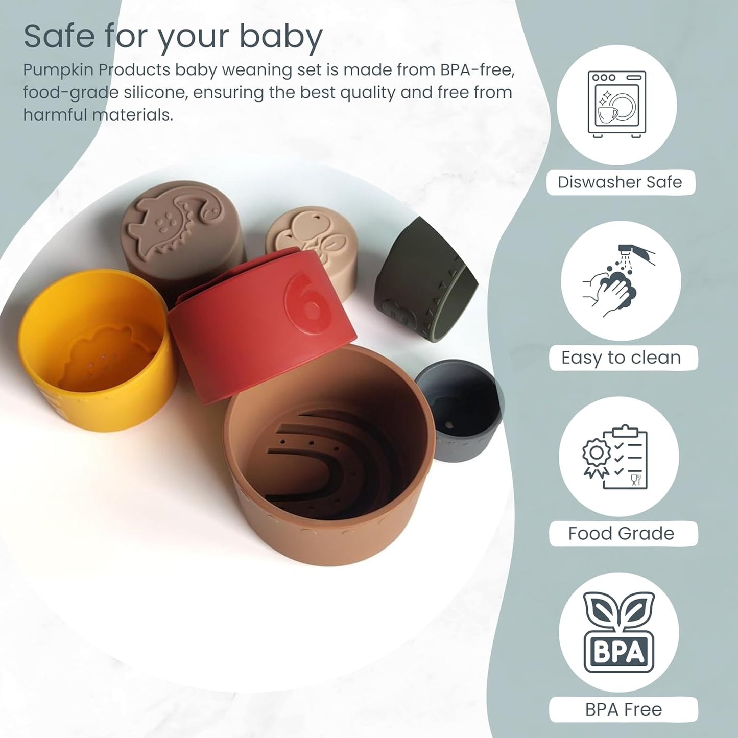 Silicone Baby Stacking Cups